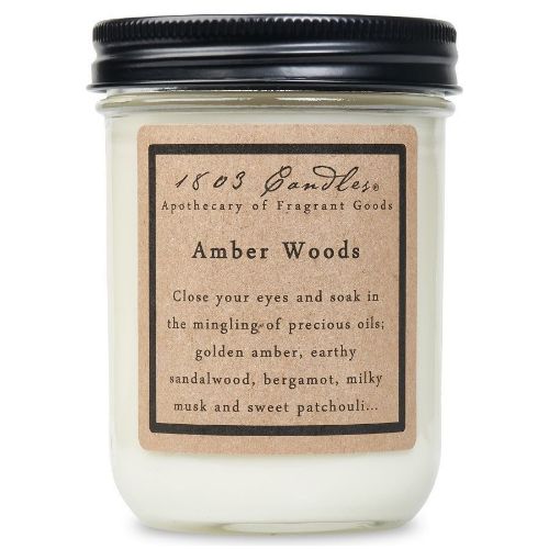 Amber Woods Soy Candle jar