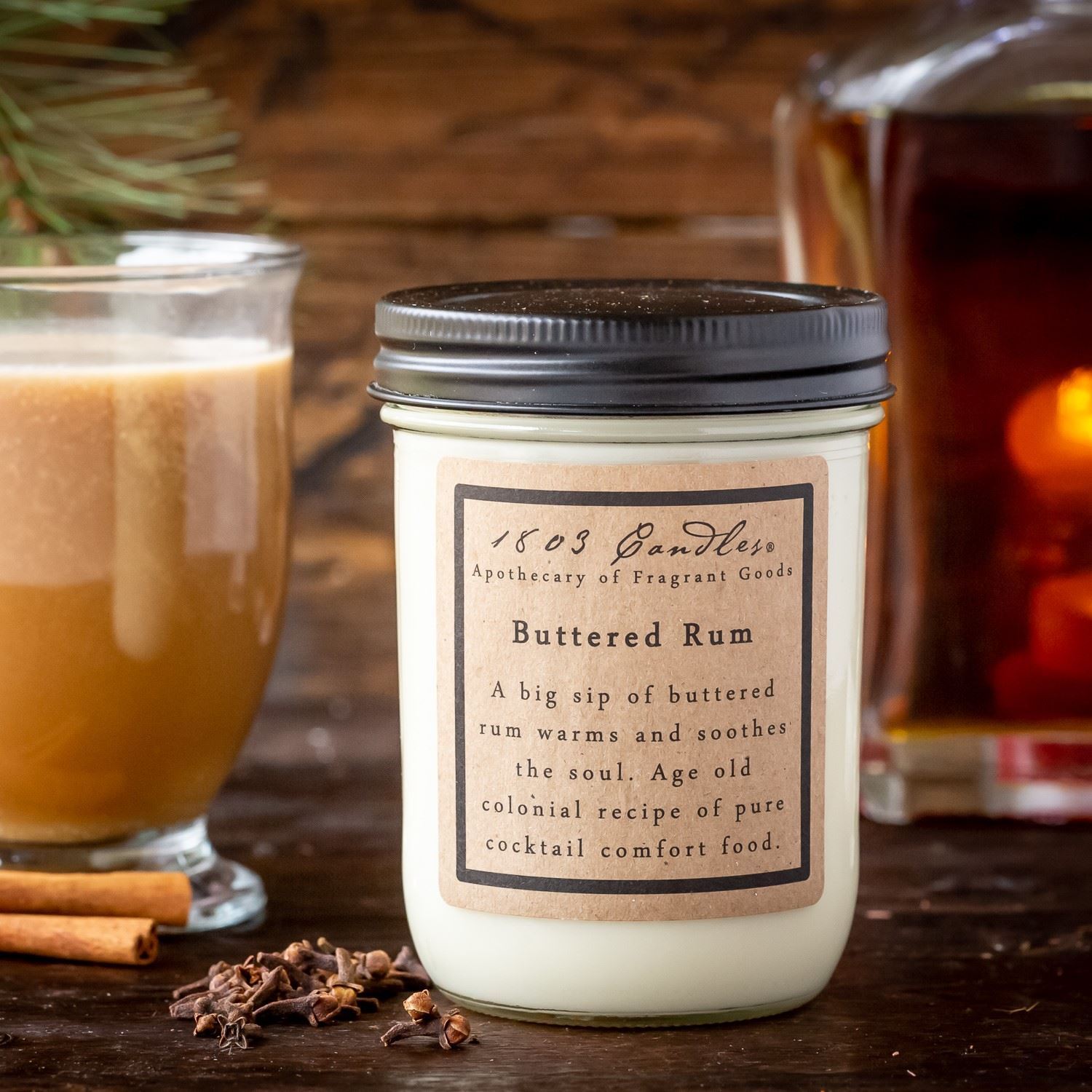 Buttered Rum Soy Candle. 1803 Candles Best Scented Soy Candles!