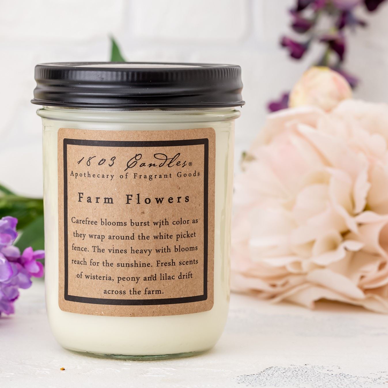 Soy Candle Farm Flowers. 1803 Candles Best Scented Soy Candles!
