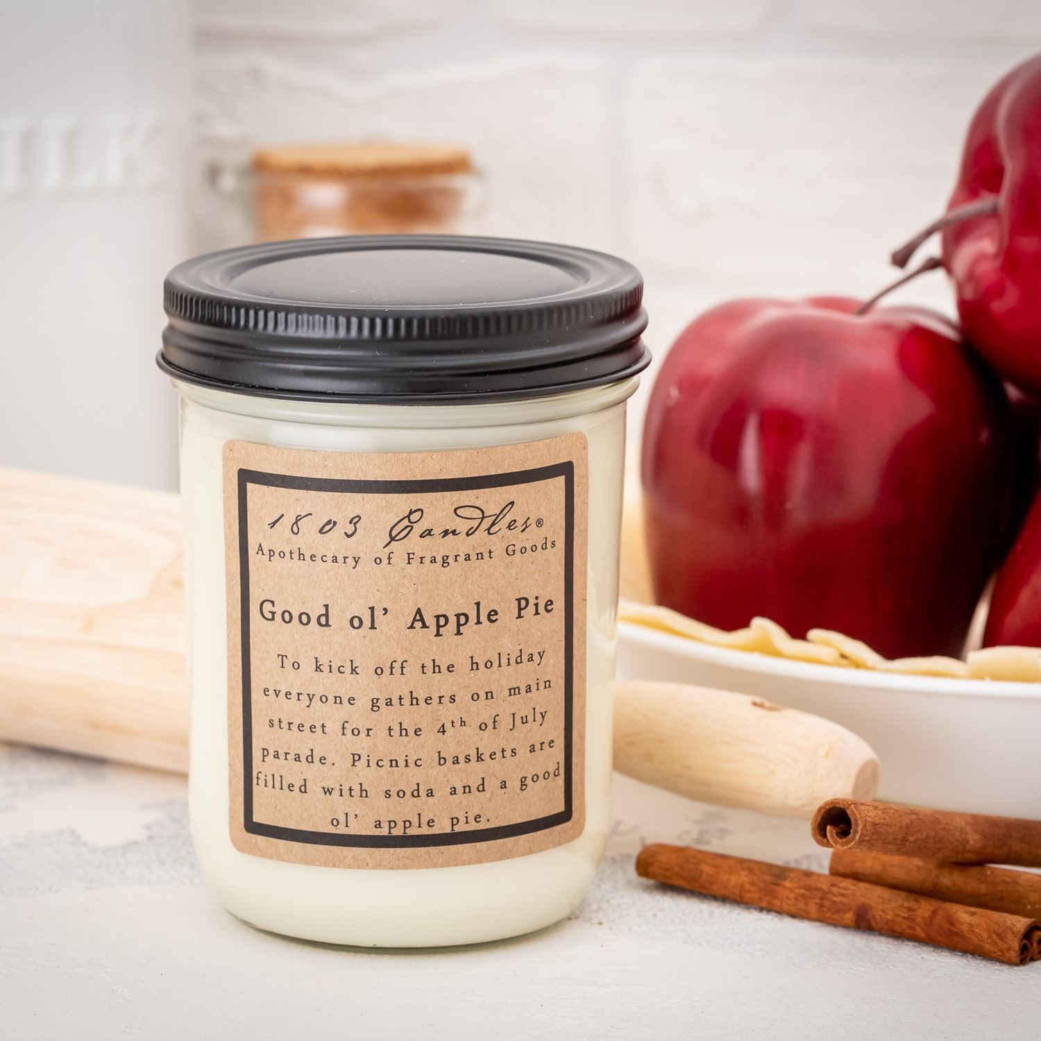 Good Ol’ Apple Pie Soy Candle. 1803 Candles - Best Scented Soy Candles!