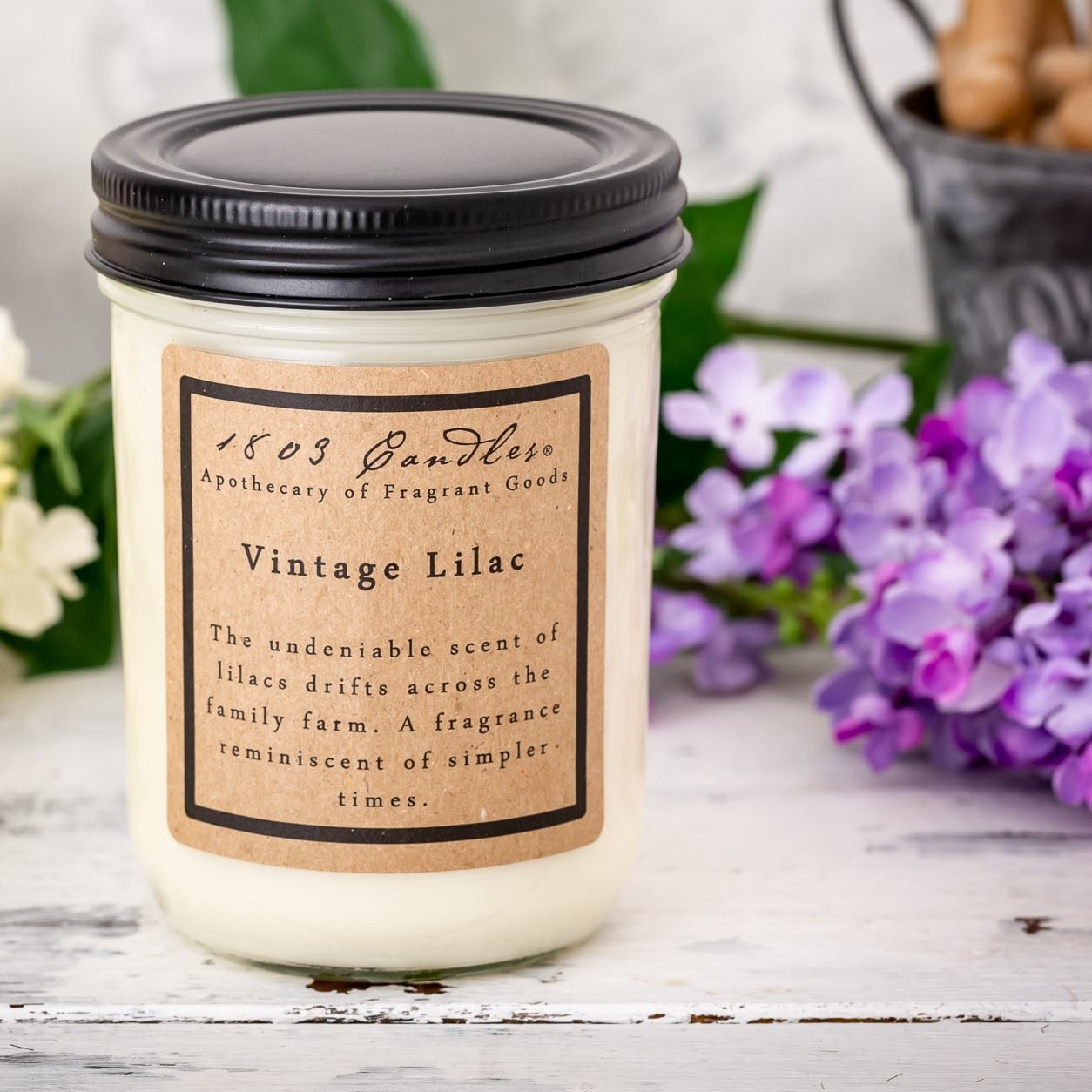 Soy Candle Vintage Lilac. 1803 Candles Best Scented Soy Candles!