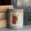 20oz. Tin Bucket Candle-Old World Santa Red Coat