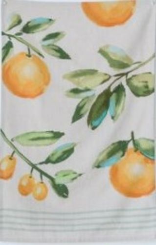 Oranges Stripe Tea Towel