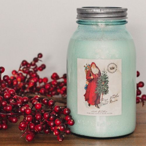 Limited Edition Blue Jar-Old World Santa with Red Coat CS