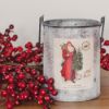 20oz. Tin Bucket Candle-Old World Santa Red Coat