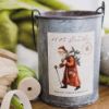 20oz. Tin Bucket Candle-Santa with Bells-Mistletoe Kissses