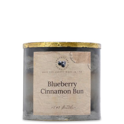 Tin with Gold Rim 10oz-Blueberry Cinnamon Bun GR Brown Label
