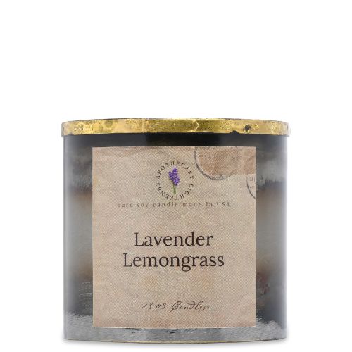 Tin with Gold Rim 10oz-Lavender Lemongrass GR Brown Label