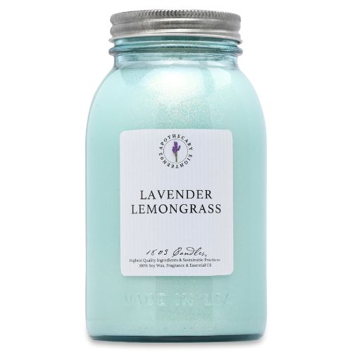 Limited Edition Blue Jar-Lavender Lemongrass 25oz. Gray Stripe