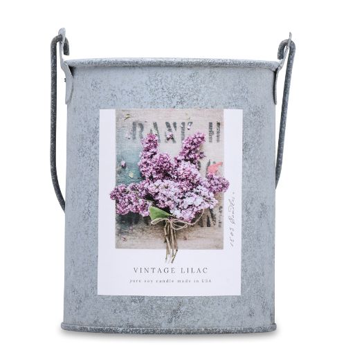20oz. Tin Bucket Candle-Vintage Lilac Border Label