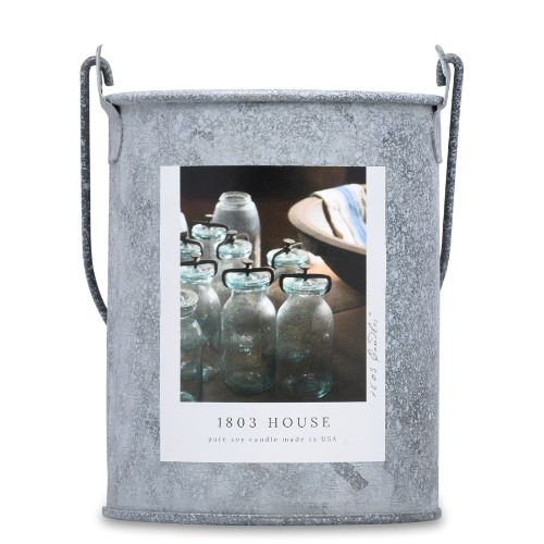 20oz. Tin Bucket Candle-1803 House Border Label