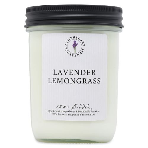 14oz. Jar-Lavender Lemongrass Gray Stripe Label