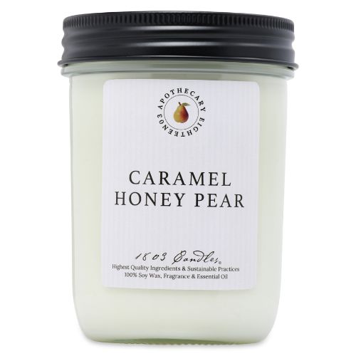 14oz. Jar-Caramel Honey Pear Gray Stripe