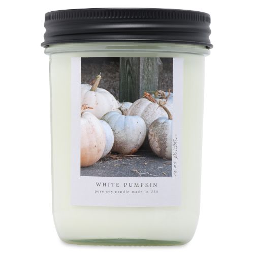 14oz. Jar-White Pumpkin Border Label