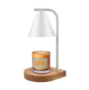 White & Wood Canle Warmer Lamp