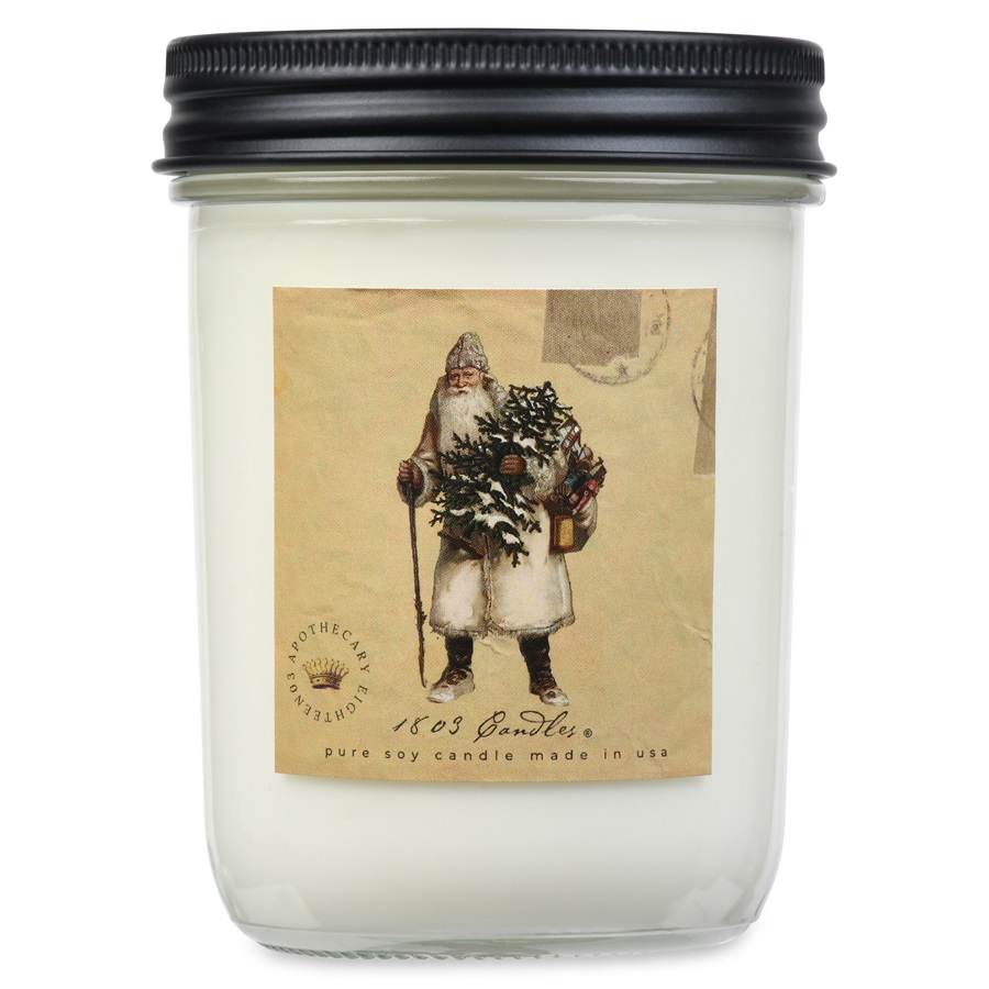 14oz. Jar-White Coat Santa. 1803 Candles - Best Scented Soy Candles!