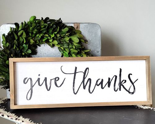 Wood-Give Thanks Sign
