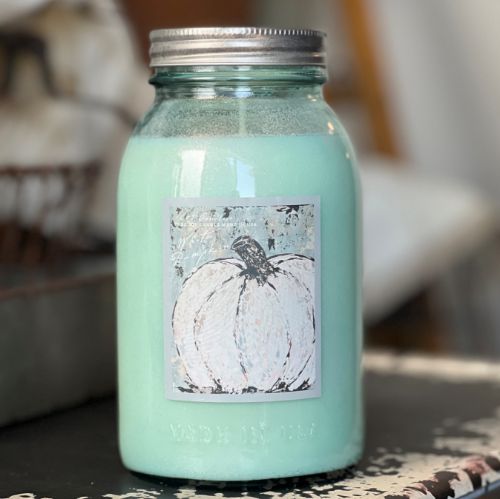 Limited Edition Blue Jar-White Pumpkin 25oz.