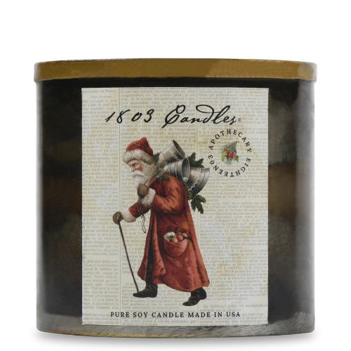 Tin with Gold Rim 10oz-Santa with Bells