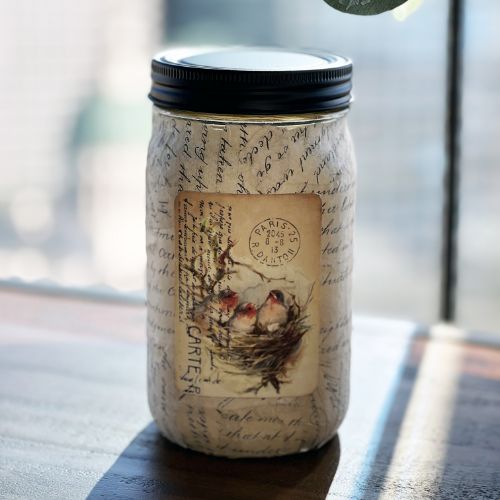 Limited Edition Quart Jar-Birds Script Tulip Fields 32oz