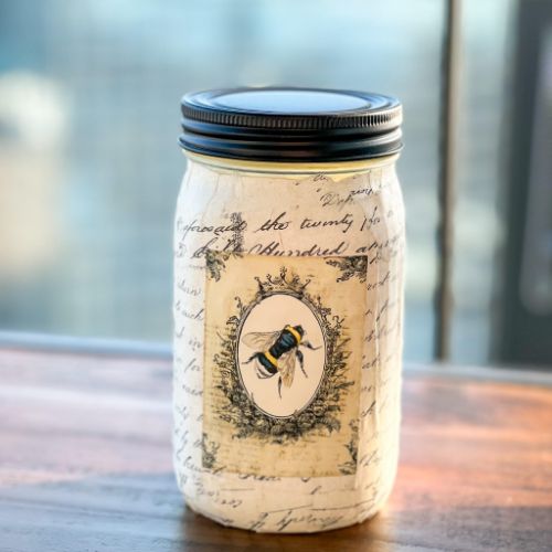 Quart Jar-Queen Bee Script