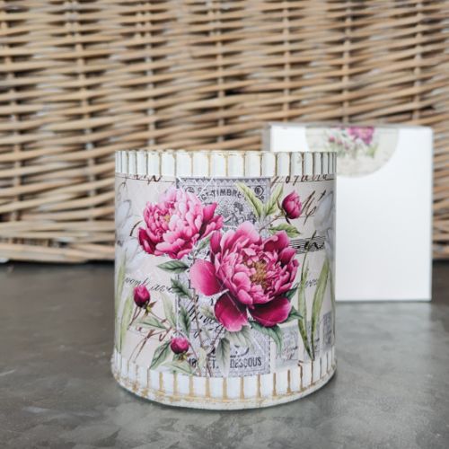 10oz. White Corrugated-Tulip Fields & Peony