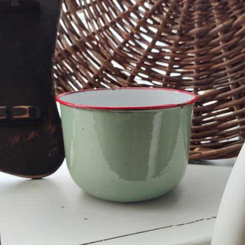 Home-Green Enamel Bowl