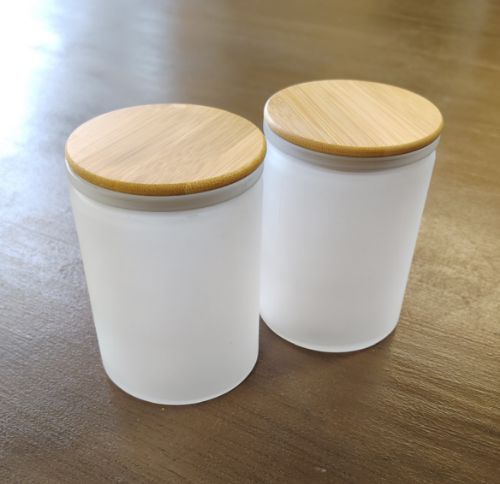DIY-Frosted Jars with Bamboo Lid