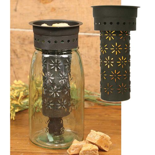 Punched Flower Quart Mason Jar Wax Warmer