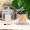 Matches-Glass Jar with Lid, Black