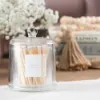 Matches-Glass Jar with Lid, White