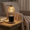 Wax Warmer-Crystal Glass & Wood Candle Warmer Lamp