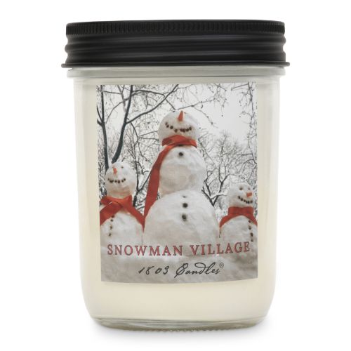 14oz. Jar-Snowman Village