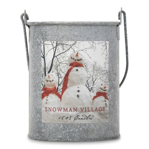 20oz. Tin Bucket Candle-Snowman Village