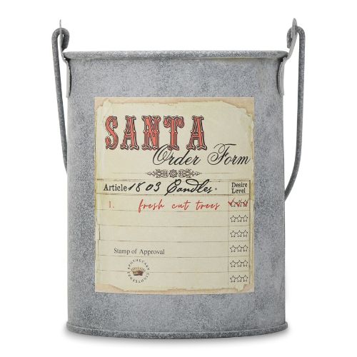 20oz. Tin Bucket Candle-Santa's List-Fresh Cut Trees