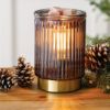Wax Warmer-Black Fluted Glass