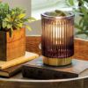 Wax Warmer-Black Fluted Glass